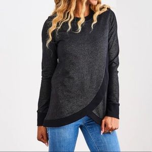 Latched Mama petal front crew neck pullover
